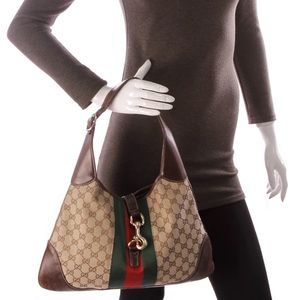 Gucci Monogram Web Jackie Hobo Bag